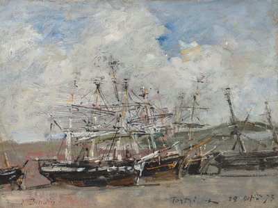 Portrieux. A kikötő apálykor alkotó: Eugene Louis Boudin