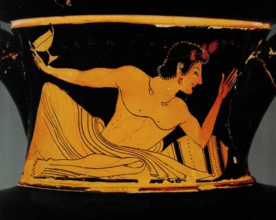 Ephebe csészével és vázával ... alkotó: Euphronios