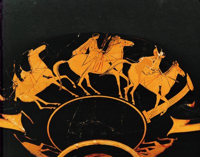 Lovas jelenet. Vörös alakú csésze Vulciból, ugyanaz, mint a 10-03-03/63 és 65 ... alkotó: Euphronios