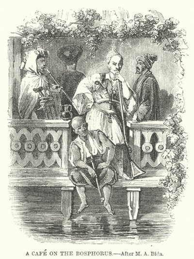 Egy kávézó a Boszporuszon (metszet) alkotó: European School
