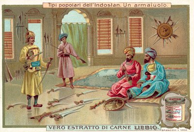 Egy fegyverkovács (chromolitho) alkotó: European School