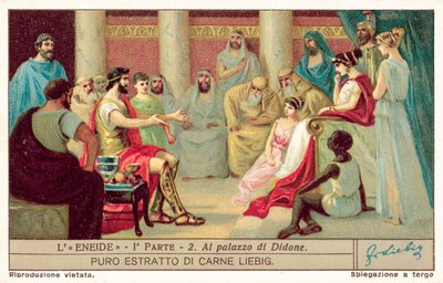 Aeneas Dido palotájában (chromolitho) alkotó: European School