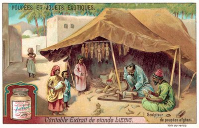 Afgán babakészítő (chromolitho) alkotó: European School