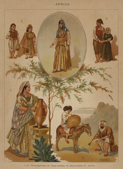 Afrika (színes litho) alkotó: European School