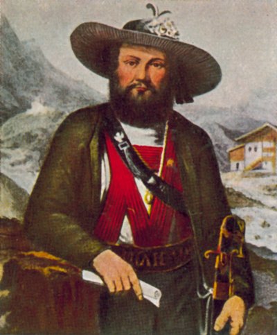 Andreas Hofer, a franciák elleni tiroli felkelés vezetője (színes litográfia) alkotó: European School