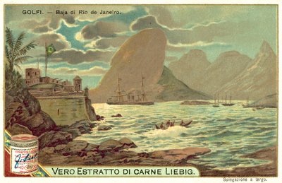 Rio de Janeiro-öböl, Brazília (chromolitho) alkotó: European School