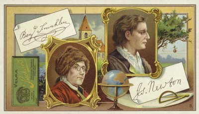 Benjamin Franklin és Isaac Newton alkotó: European School