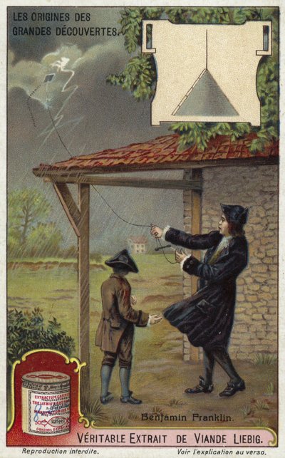 Benjamin Franklin és a villámhárító alkotó: European School