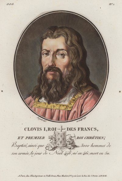 I. Clovis, a frankok királya (színes metszet) alkotó: European School