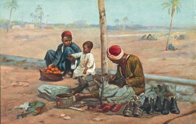 Suszter és gyerekek, Egyiptom (színes litográfia) alkotó: European School