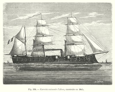 Páncélozott Alma korvett, 1865-ben épült (metszet) alkotó: European School