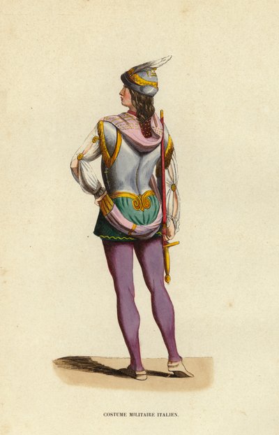 Costume Militaire Italien (színes metszet) alkotó: European School
