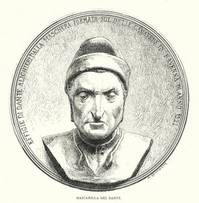 Dante Alighieri középkori olasz költő halotti maszkja (fotó) alkotó: European School