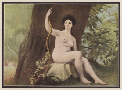 Diana, a vadásznő a római mitológiából (színes litó) alkotó: European School
