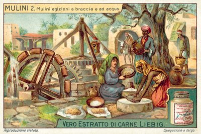 Egyiptomi kézi és vízhajtású malmok (chromolitho) alkotó: European School