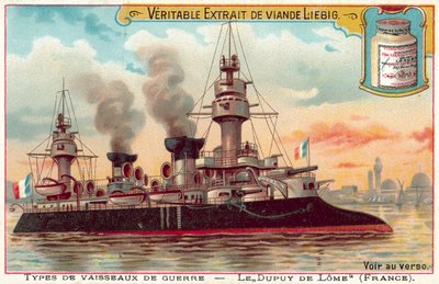 Dupuy de Lome francia páncélos cirkáló (chromolitho) alkotó: European School