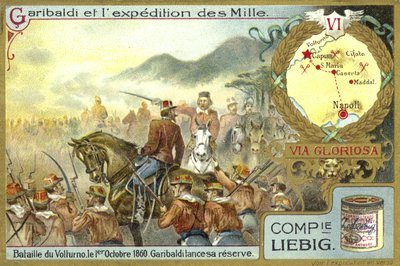 Garibaldi leköti tartalékait, Volturnus-i csata, Olaszország, 1860. október 1. alkotó: European School