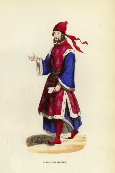 Német Gentleman (színes metszet) alkotó: European School