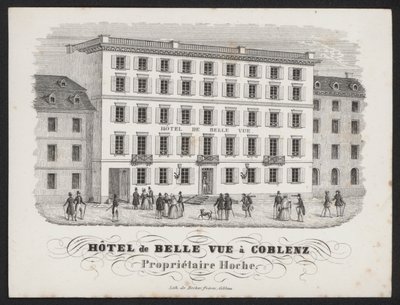 Hotel De Belle Vue, Coblenz (metszet) alkotó: European School
