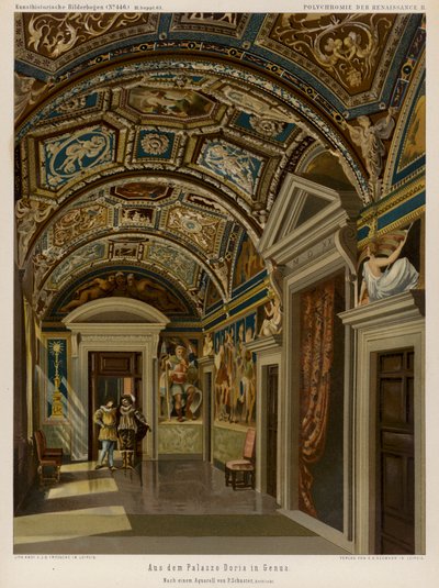 A Palazzo Doria belseje, Genova, Olaszország (színes litó) alkotó: European School