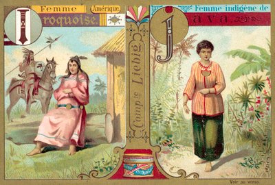 Irokéz és jávai nők (chromolitho) alkotó: European School