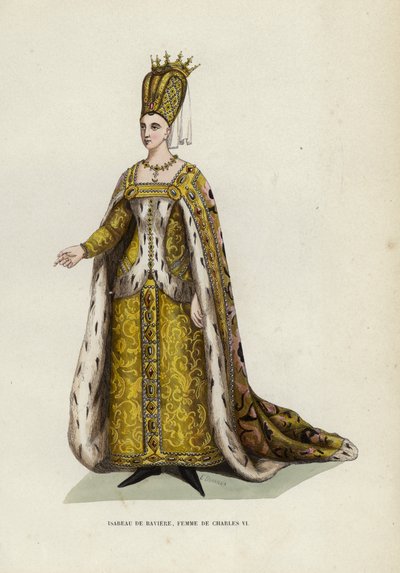 Isabeau De Baviere, VI. Károly felesége (színes metszet) alkotó: European School