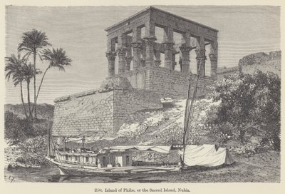 Philae szigete vagy a Szent Sziget, Núbia (metszet) alkotó: European School