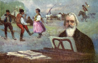 Johannes Brahms: Magyar táncok (színes litográfia) alkotó: European School