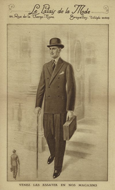 Férfi divat az 1930-as évek körül (litográfia) alkotó: European School