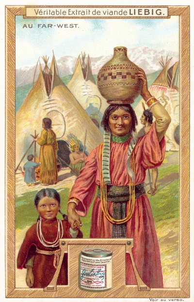 indián falu (chromolitho) alkotó: European School