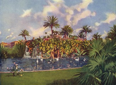 Nizza, La Grotte du Jardin Public (színes litográfia) alkotó: European School