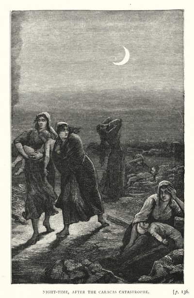 Éjszaka, a caracasi katasztrófa után (metszet) alkotó: European School
