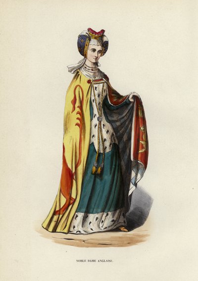 Noble Dame Anglaise (színes metszet) alkotó: European School