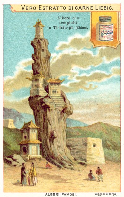 Öreg fa templomokkal Kínában (chromolitho) alkotó: European School