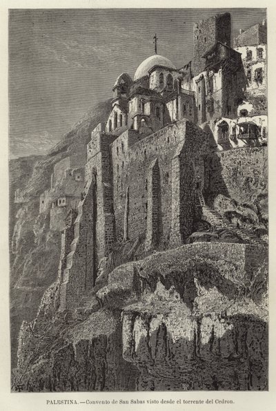 Palesztina, San Sabas kolostor a Torrent del Cedron felől nézve alkotó: European School