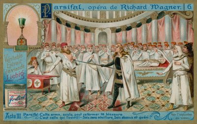 Parsifal meggyógyítja Amfortast a szent lándzsával alkotó: European School