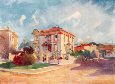 Dr. Pedro de Toledo volt mezőgazdasági miniszter rezidenciája, Avenida Beira Mar (színes lithó) alkotó: European School