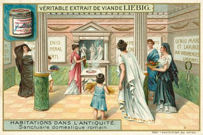 Szentély egy római otthonban (chromolitho) alkotó: European School