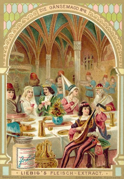 Jelenet a Grimm testvérek A libalány című meséből (chromolitho) alkotó: European School