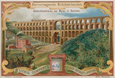 A Goltzsch Viadukt vasúti hídja, Mylau, Németország alkotó: European School