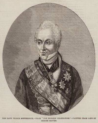 A néhai Metternich herceg (metszet) alkotó: European School