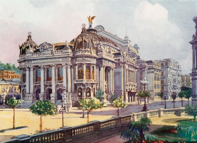 Városi Színház, Avenida Rio Branco (színes litográfia) alkotó: European School