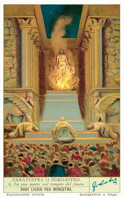 Zoroaszter halála a tűztemplomban (chromolitho) alkotó: European School