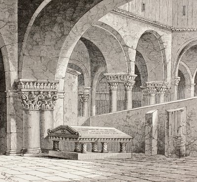 Godfrey de Bouillon sírja a jeruzsálemi Szent Sír templomban, 1880 körül alkotó: European School