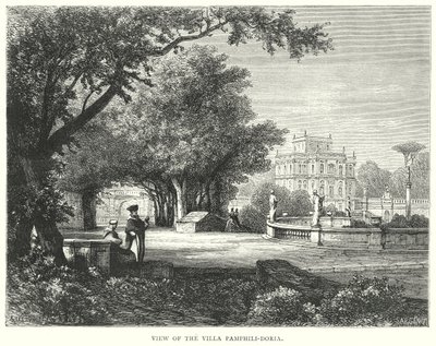 A Villa Pamphili-Doria látképe (metszet) alkotó: European School