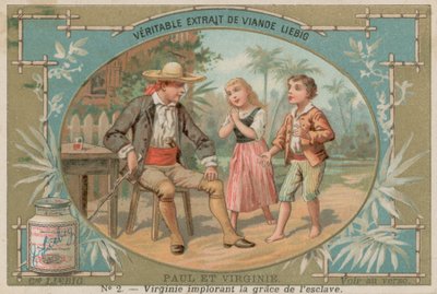Virginie könyörög a rabszolgáért (chromolitho) alkotó: European School