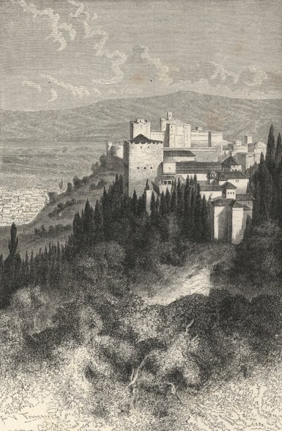 Az Alhambra külső képe (metszet) alkotó: European School