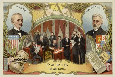William R Day és Eugenio Montero Rios, valamint a spanyol-amerikai háborút lezáró párizsi békeszerződés, 1898. december 10. alkotó: European School