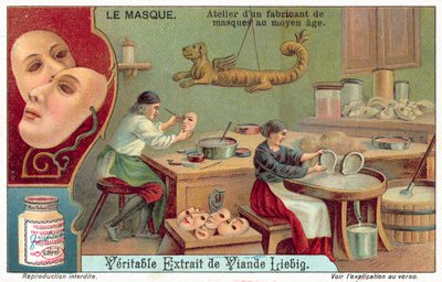 Egy középkori maszkkészítő műhelye (chromolitho) alkotó: European School