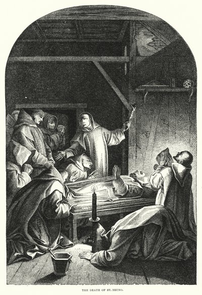 Szent Brúnó halála (metszet) alkotó: Eustache (after) Le Sueur